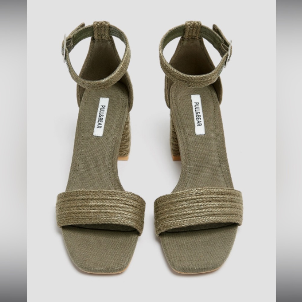 Green Jute sandals Pull & Bear size 36